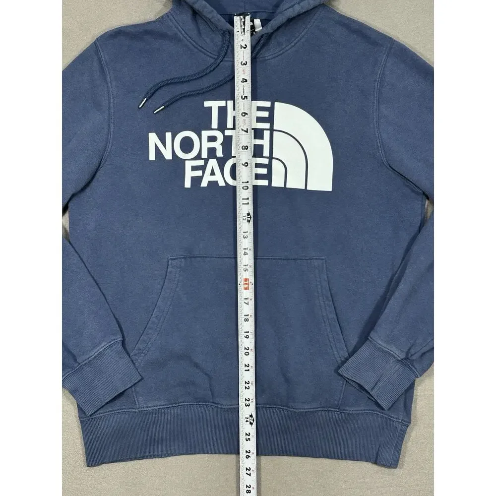 Men’s The North Face Hoodie Size M Blue Large Logo Pullover Sweatshirt